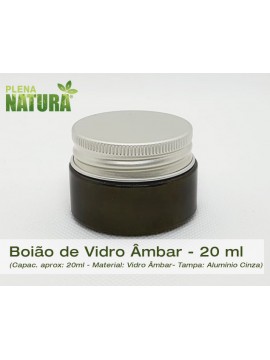 Boião - Vidro Ambar - 20 ml (c/tampa de Alumínio)